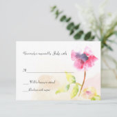 Red Poppy Reply Cards RSVP Karte (Stehend Vorderseite)