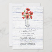 Red Poppy Rustic Country Online Virtual Wedding Einladung (Vorderseite)