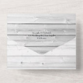 Red Poppy Rustic Country Wedding All In One Einladung (Rückseite)