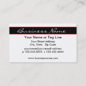 Red Poppy Schwarz-weiß Zickzack Zizzag Custom Visitenkarte (Rückseite)