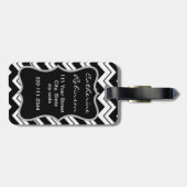 Red Poppy Schwarz-weiß Zizzag Zickzack Custom Gepäckanhänger (Rückseite horizontal)