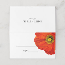 Red Poppy Simplizität Wedding Escort Platzkarte