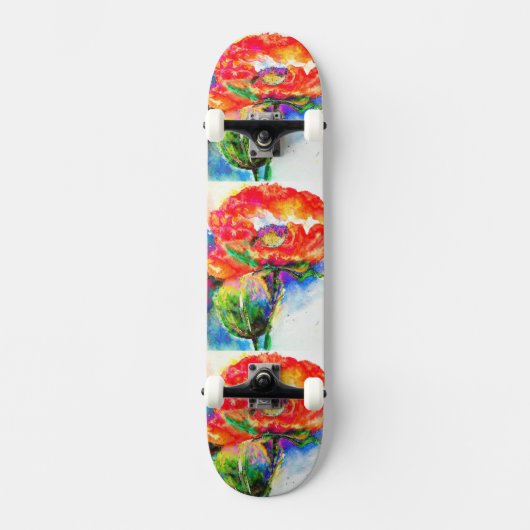 Red Poppy Skateboard (Vorderseite)