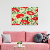 Red Poppy ~ Stretched Canvas Print Leinwanddruck (Insitu (Wohnzimmer))