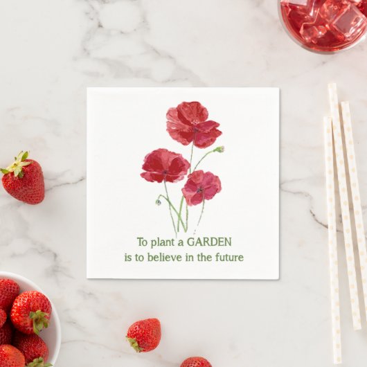 Red Poppy To Pflanze a Garden ist zu glauben zitie Serviette (Beispiel)