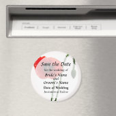 Red Poppy und Bud Save the Date Magnet (In Situ (Geschirrspüler))