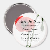 Red Poppy und Bud Save the Date Magnet (Vorderseite/Rückseite)
