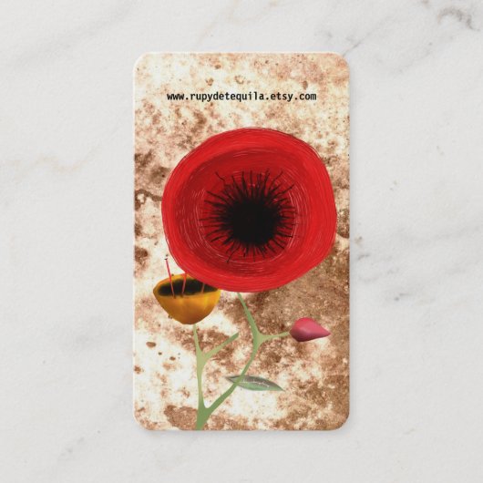 Red Poppy Visitenkarte (Vorderseite)
