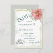 Red Poppy Watercolor Florals RSVP Karte (Vorne/Hinten)