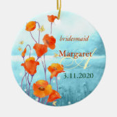 Red Poppy Wedding Bridesmaids Geschenk Keramikornament (Vorne)