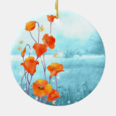 Red Poppy Wedding Bridesmaids Geschenk Keramikornament (Hinten)