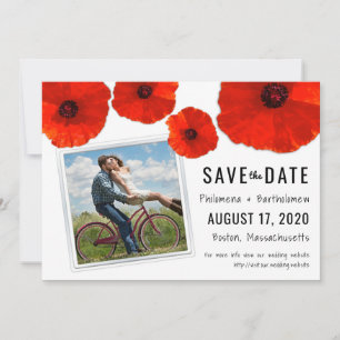Red Poppy Wedding Foto Save the Date