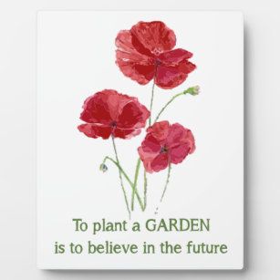 Red Poppy zur Pflanze eines Gartens glauben Zukunf Fotoplatte