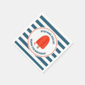 Red Popsicle Birthday Serviette (Ecke)