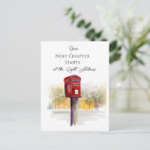 Red Postbox Inspirational Quote Artwork Postkarte (Stehend Vorderseite)