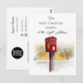 Red Postbox Inspirational Quote Artwork Postkarte (Vorne/Hinten)