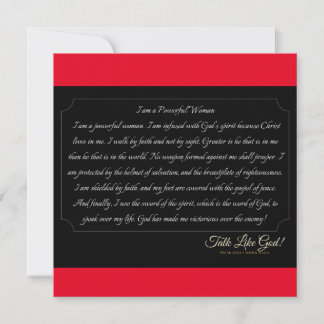 Red Powerful Woman Affirmation Card Dankeskarte