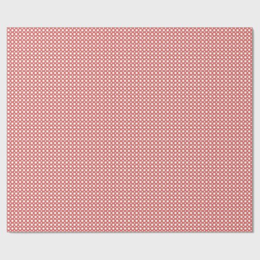 Red Preppy Gingham Hearts- Wrapping Paper Roll Geschenkpapier (Flach)