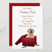 Red Prestige Welpe Weihnachten Party Einladungen (Vorne/Hinten)