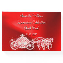 Red Princess Coach & Horses Quinceañera