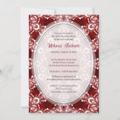 Red Princess Fractal Lace Flirty 30 Birthday Party Einladung (Rückseite)