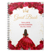 Red Princess Quinceañera Gästebuch Notizblock (Vorderseite)