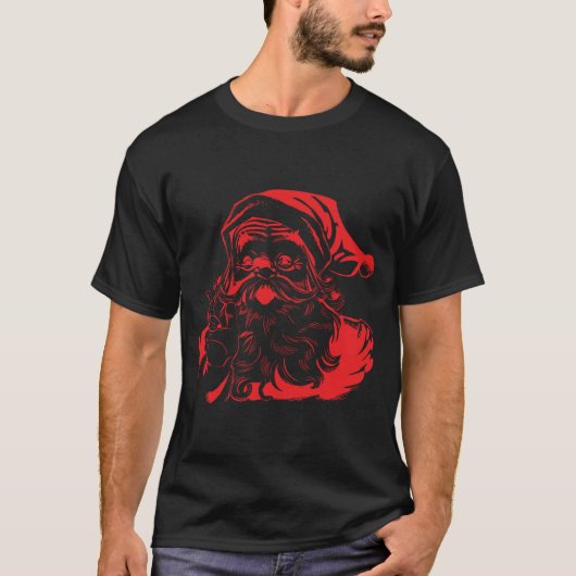 Red Print Santa T-Shirt (Vorderseite)
