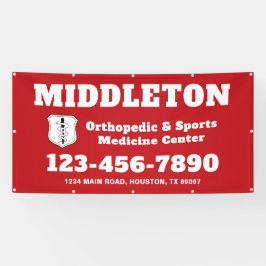 Red Promotional Business Banner with Logo