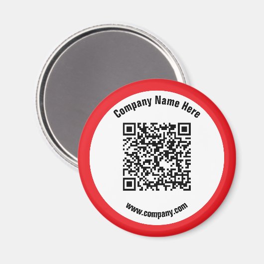 Red Promotional Business Name QR Code Magnet (Vorderseite/Rückseite)