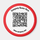 Red Promotional Business Name QR Code Magnet (Vorne)