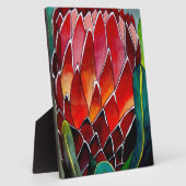 Red Protea Blume Original Aquarellkunst Fotoplatte (Seite)