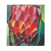 Red Protea Blume Original Aquarellkunst Notizblock (Vorderseite)