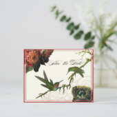 Red Protea Hummingbirds - Save the Date Postkarte (Stehend Vorderseite)