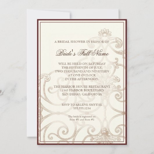 Red Protea Hummingbirds - Vintages Brautparty Einladung (Vorderseite)