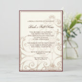 Red Protea Hummingbirds - Vintages Brautparty Einladung (Stehend Vorderseite)