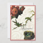 Red Protea Hummingbirds - Vintages Brautparty Einladung (Rückseite)