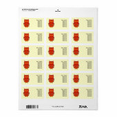 Red Psychedelic Owl Adressaufkleber (Vorne)