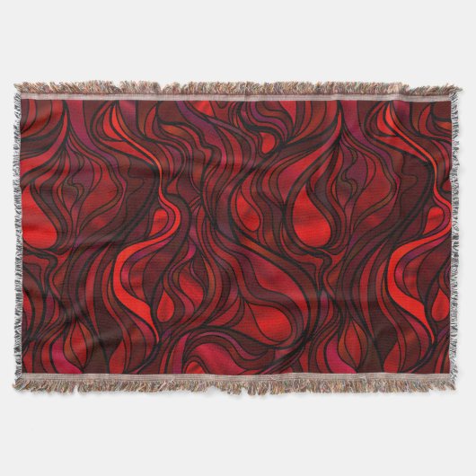 Red Psychedelic Stached Glass Abstrakt Decke (Vorderseite)