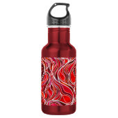 Red Psychedelic Stached Glass Style Trinkflasche (Vorderseite)
