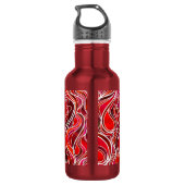 Red Psychedelic Stached Glass Style Trinkflasche (Rückseite)