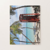 Red Public Telefone Booth auf Antigua Puzzle (Vertikal)