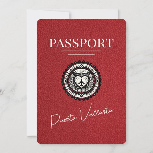 Red Puerta Vallarta Passport Save The Date (Vorderseite)