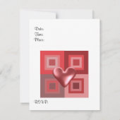 Red Puffy Heart Birthday Einladung (Rückseite)