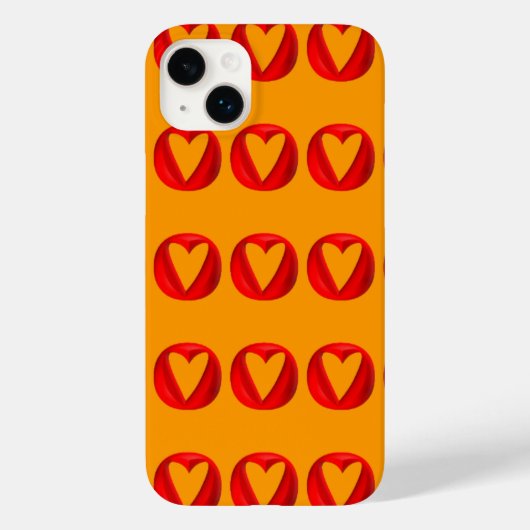 Red Puffy Heart Holes Case-Mate iPhone Hülle (Rückseite)