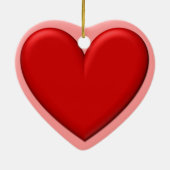 Red Puffy Heart Keramik Ornament (Hinten)