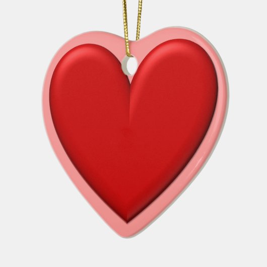 Red Puffy Heart Keramik Ornament (Links)