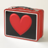 Red Puffy Heart Metall Brotdose (Rückseite)