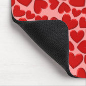 Red Puffy Hearts Mousepad (Ecke)