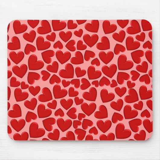 Red Puffy Hearts Mousepad (Vorne)