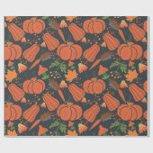 Red pumpkin seamless pattern and carrots geschenkpapier (Flach)